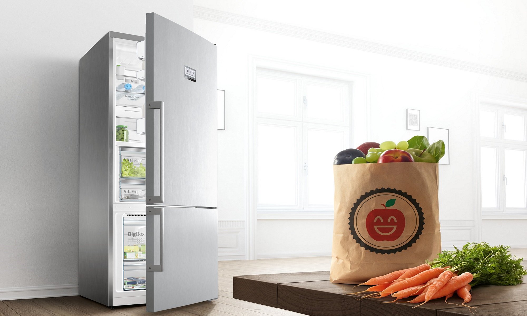 Фирмы холодильников. Холодильник Bosch Fridge-Freezer. Бош хоум холодильники. Холодильник Bosch реклама. Баннер холодильник Bosch.